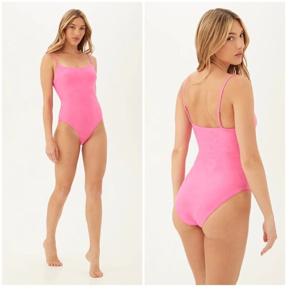 💕TRINA TURK💕 Sway Scoop Maillot Sway One Piece Swimsuit ~ Venus Pink 12 - Picture 1 of 14